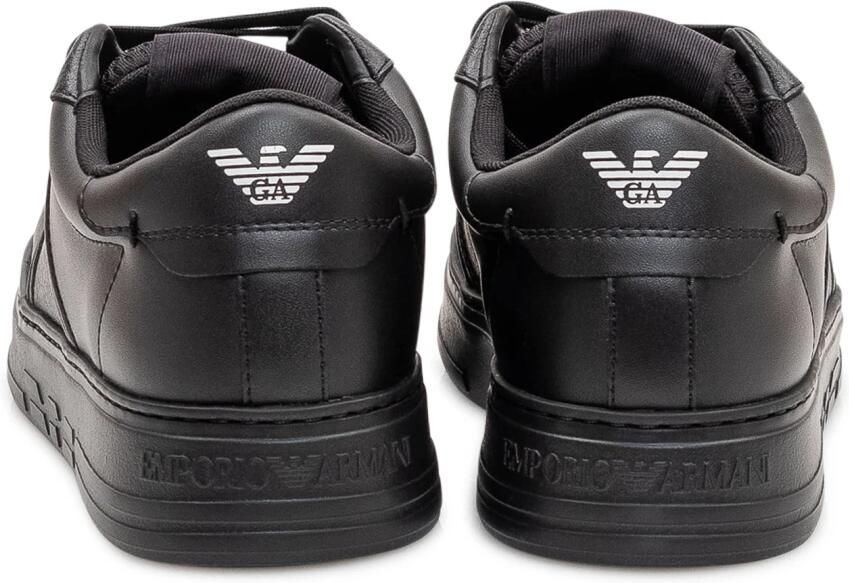 Emporio Armani Leren sneaker met logo-reliëf en contrasterend paneel - Foto 2