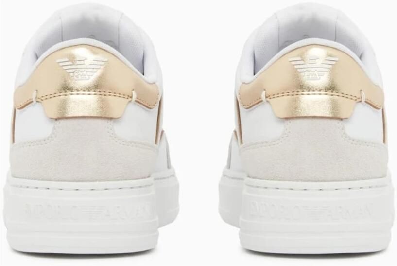 Emporio Ar i Leren Sneakers met Goudkleurige Details - Foto 2