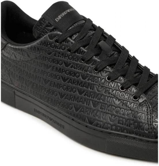 Emporio Ar i Leren Sneakers met Logo-letters over het hele oppervlak - Foto 2