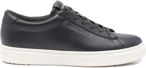 Emporio Ar i Leren sneakers met mesh details