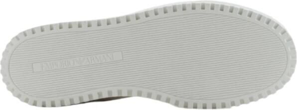 Emporio Ar i Leren Sneakers met Oversized EA Patch