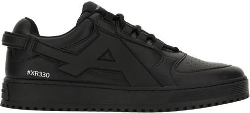 Emporio Ar i Leren Sneakers met Oversized EA Patch