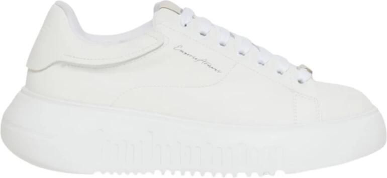Emporio Ar i Leren Sneakers met Signature Logo