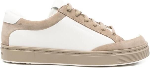 Emporio Ar i Leren Sneakers met Suède Details