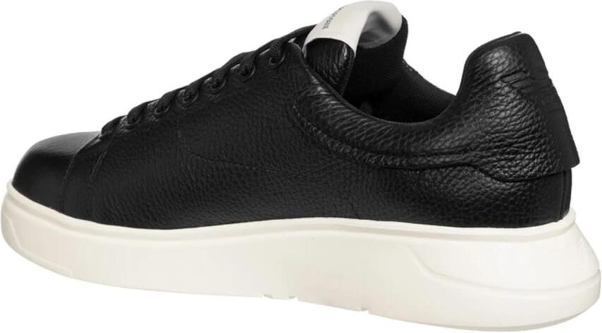 Emporio Armani Zwarte leren sneakers met stevige zool - Foto 2