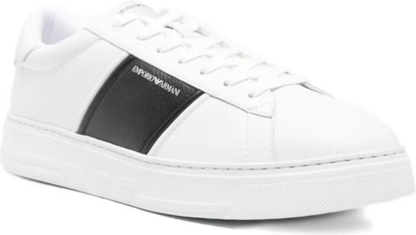 Emporio Armani Logo-Print Leren Sneakers - Foto 2