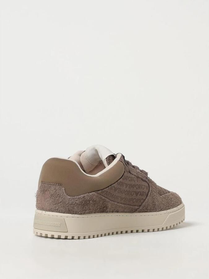 Emporio Ar i Bruine Sneakers Veters Rubberen Zool Gewatteerd - Foto 1