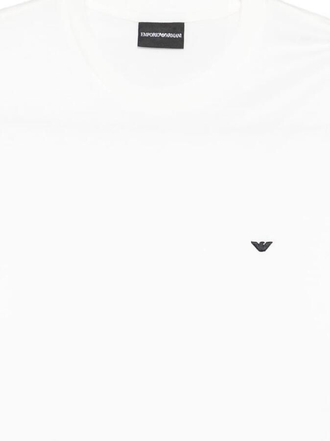 Emporio Ar i Lyocell-blend Jersey T-shirt met Geborduurd Adelaarslogo - Foto 2
