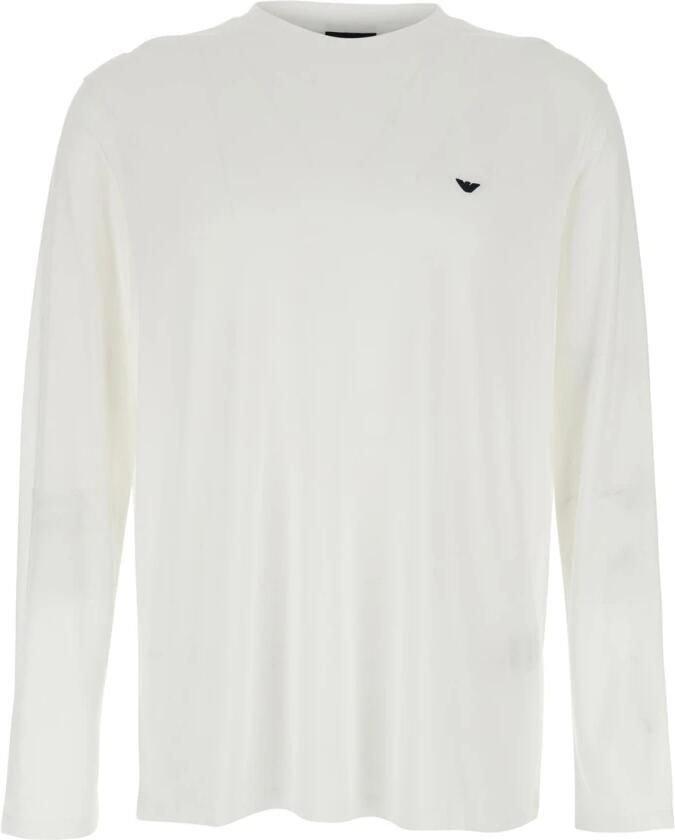 Emporio Ar i Lyocell Jersey Trui met Verhoogde Adelaar Borduring