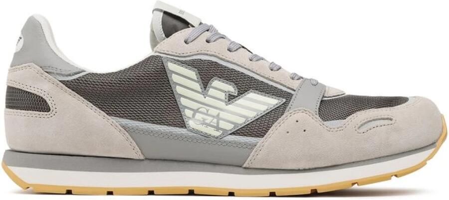 Emporio Armani Mesh Sneakers met suède details en adelaarspatch - Foto 3