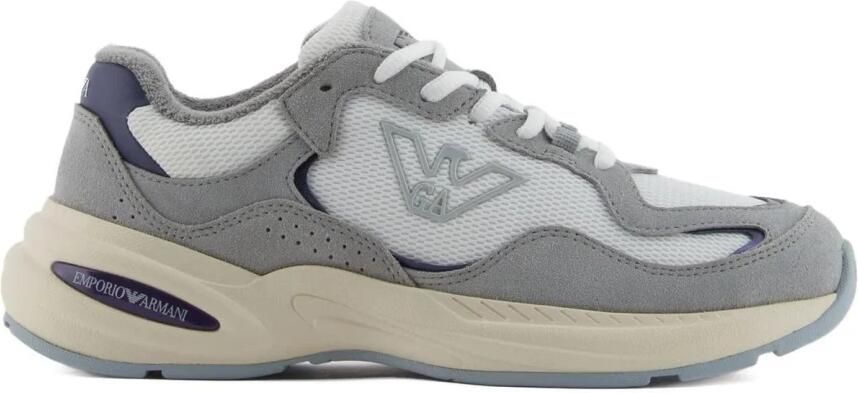 Emporio Ar i Mesh Sneakers met suède details