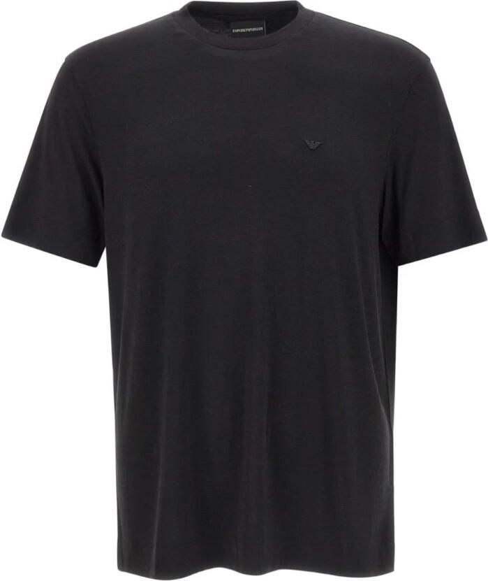 Emporio Ar i Modal Jersey T-shirt met Micro Adelaar Borduursel