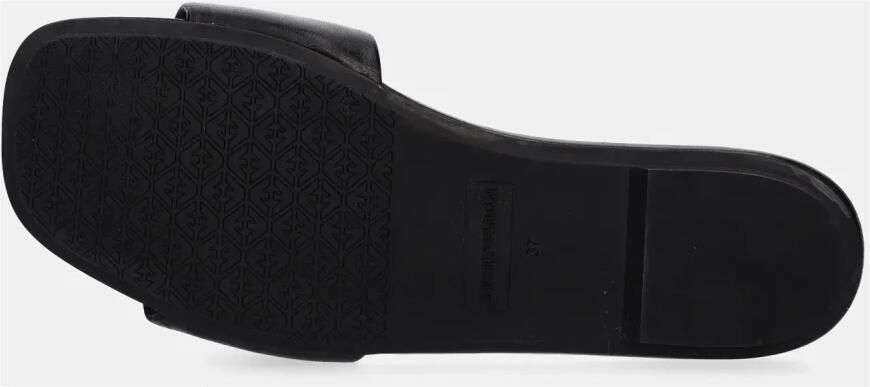 Emporio Armani Zwarte leren platte sandalen vierkante neus - Foto 2