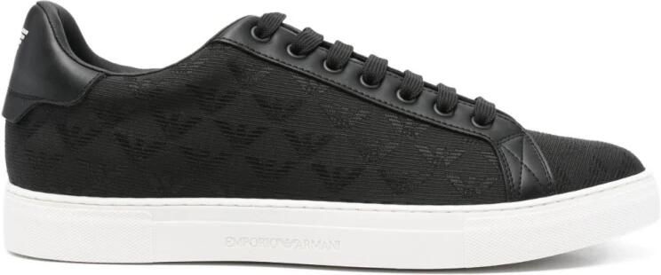 Emporio Ar i Nylon Sneakers met Jacquard All-over Eagle