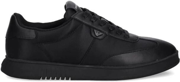 Emporio Ar i Nylon Sneakers met leren details