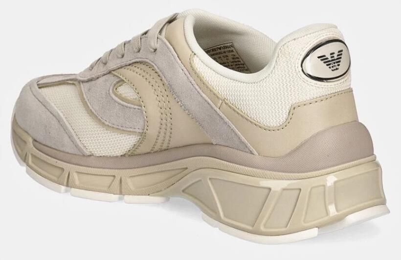 Emporio Armani Beige Suède Panel Sneakers Beige Heren - Foto 5