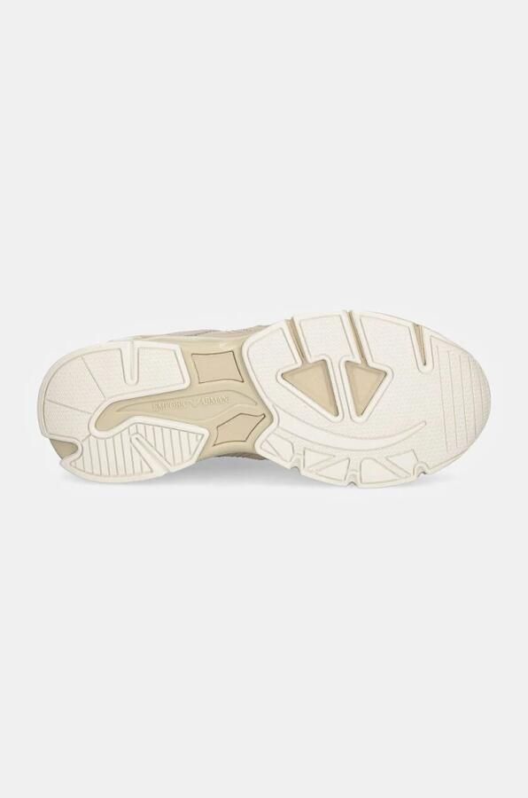 Emporio Armani Beige Suède Panel Sneakers Beige Heren - Foto 3