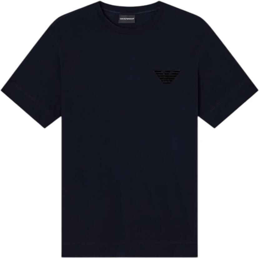 Emporio Ar i Piqué Jersey T-Shirt met Adelaar Patch