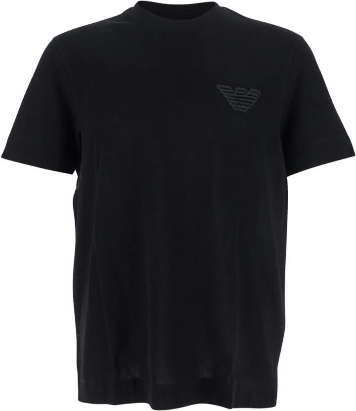 Emporio Ar i Piqué Jersey T-Shirt met Adelaar Patch