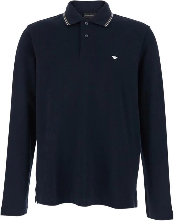 Emporio Ar i Polo Shirt met Lange Mouwen en Adelaar Logo