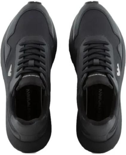 Emporio Armani Zwarte Recy Saffiano Sneaker met Logo Black Heren - Foto 3