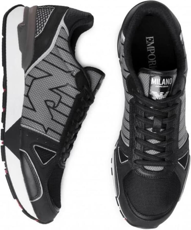 Emporio Armani Multicolor Lage Sportieve Sneakers Black Heren
