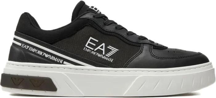 Emporio Armani EA7 Zwarte Voetbalgeïnspireerde Sneakers Black Heren