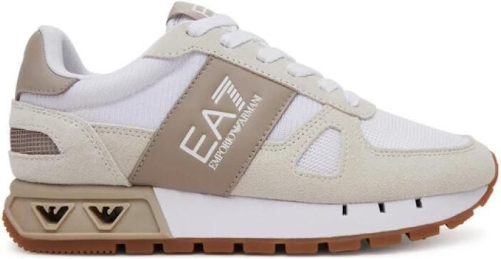 Emporio Armani EA7 Mesh en PU Leren Sneakers