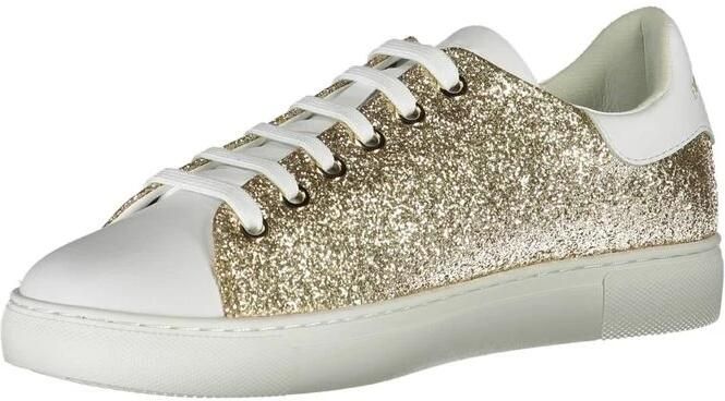 Emporio Armani Gouden glanzende sportschoenen met veters Yellow Dames - Foto 2