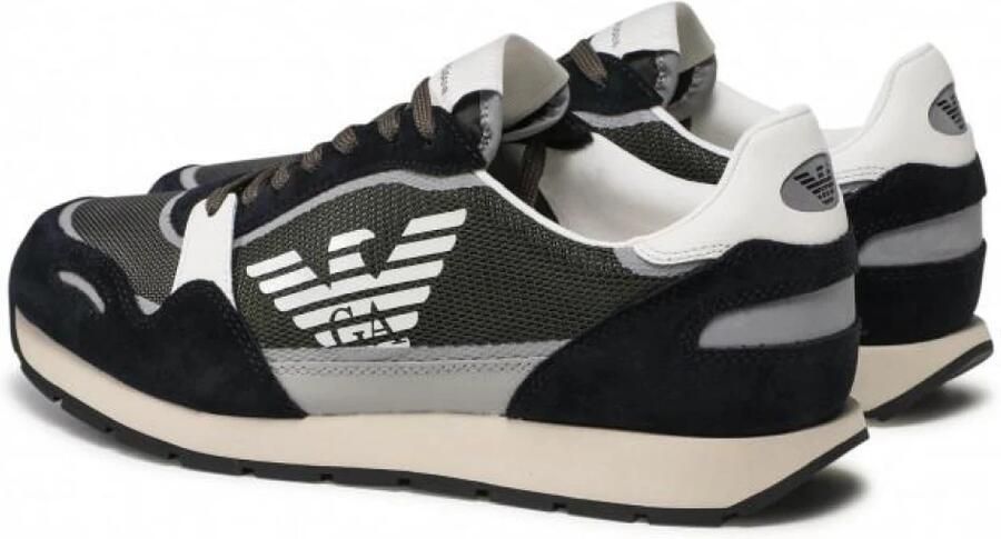 Emporio Armani Military Green Black Mesh Sneaker Groen Heren - Foto 5