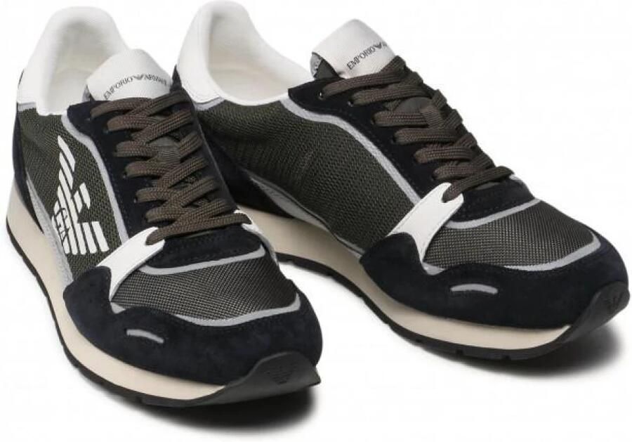 Emporio Armani Military Green Black Mesh Sneaker Groen Heren - Foto 2