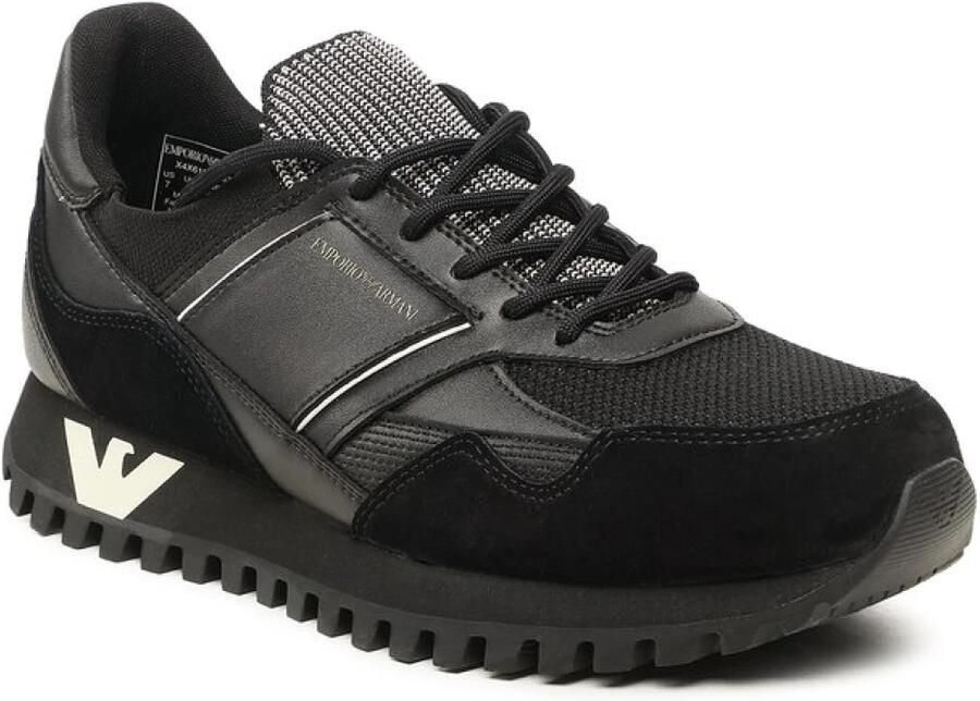 Emporio Armani Zwarte Sock-Sneaker met Contrasterende Logo-inzetstukken Black Heren - Foto 2