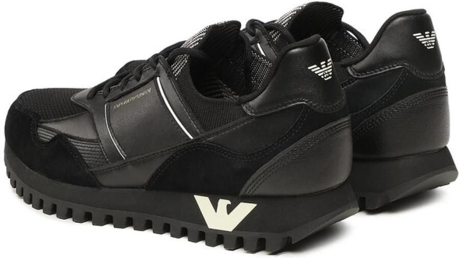 Emporio Armani Zwarte Sock-Sneaker met Contrasterende Logo-inzetstukken Black Heren - Foto 4