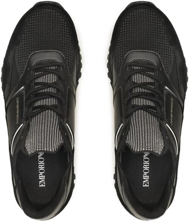 Emporio Armani Zwarte Sock-Sneaker met Contrasterende Logo-inzetstukken Black Heren - Foto 3