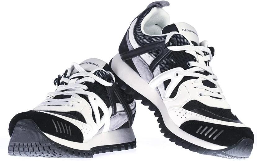 Emporio Armani Stijlvolle Zwart Grijze Sneakers