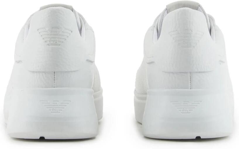 Emporio Armani Witte Leren Sneaker met Logo Inzet White Dames - Foto 2