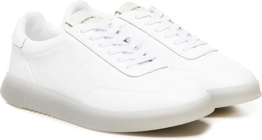 Emporio Ar i Witte leren vetersneakers