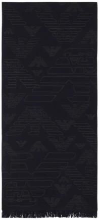 Emporio Ar i Wollen sjaal met jacquard adelaar over het hele oppervlak