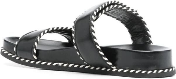 Emporio Ar i Zwarte Sandalen met Logodetail