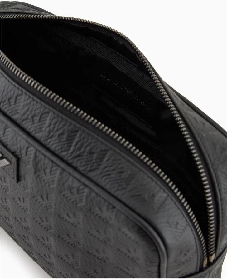 Emporio Ar i Leren toilettas met all-over adelaarreliëf - Foto 1