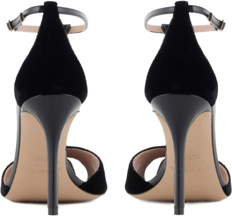 Emporio Ar i Zwarte Velvet T-Bar Stiletto Hakken