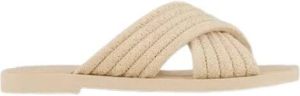 Emporio Armani Flat Sandals Beige Dames