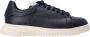 Emporio Armani Gehamerde leren herensneakers Blue Heren - Thumbnail 1