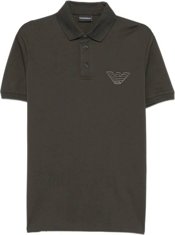 Emporio Ar i Groene Adelaar Polo Shirt Katoenen Materiaal