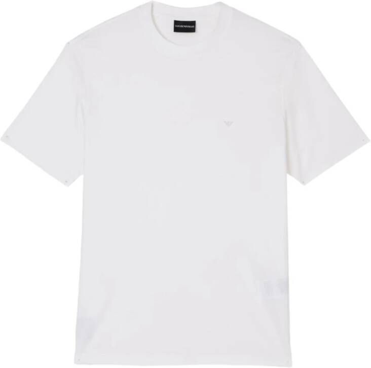 Emporio Ar i Handtekening Adelaarslogo Witte T-shirts en Polo's