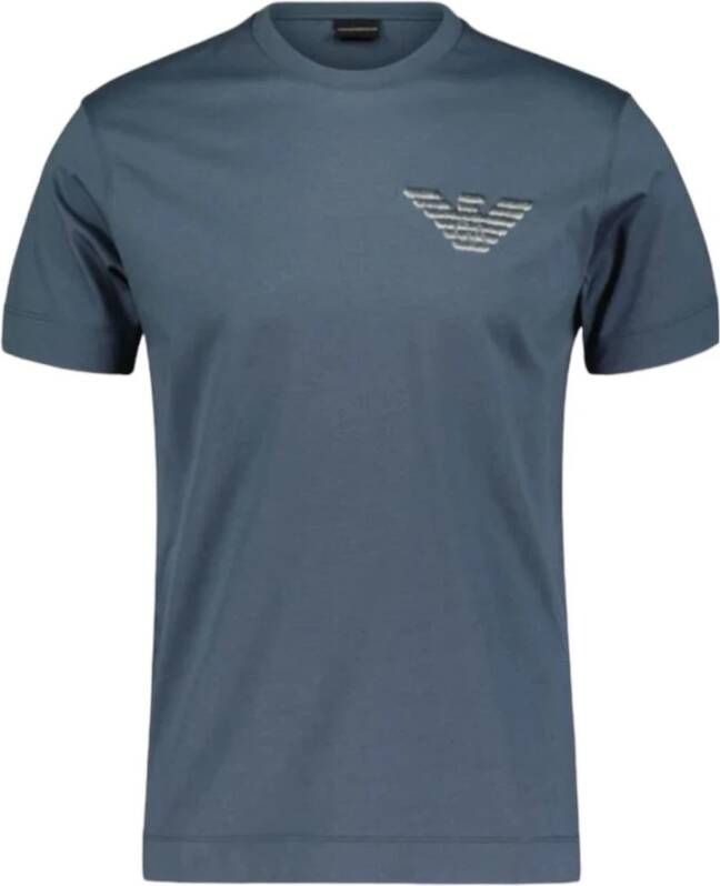 Emporio Armani Heren Petrolio Adelaar Logo T-shirt
