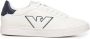 Emporio Armani Italiaanse Leren Sneakers met Ingelegd Adelaarslogo White Heren - Thumbnail 1