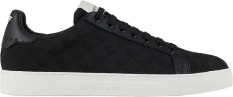 Emporio Armani Jacquard Monogram Sneakers Black Heren