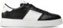 Emporio Armani Zwarte leren sneakers met witte contrastinzetten en logo-opschrift 43.5 Black Heren - Thumbnail 1