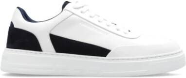 Emporio Armani Multikleur Leren Sneakers voor Mannen White Heren
